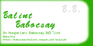 balint babocsay business card